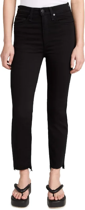 Rag & Bone Women's Wren Slim Jeans, Black Fashionable Straight Fit Denim