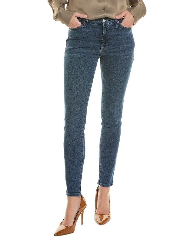 Good American Good Legs Blue Low-Rise Skinny Jean Casual Wide-Legged Denim Jeans
