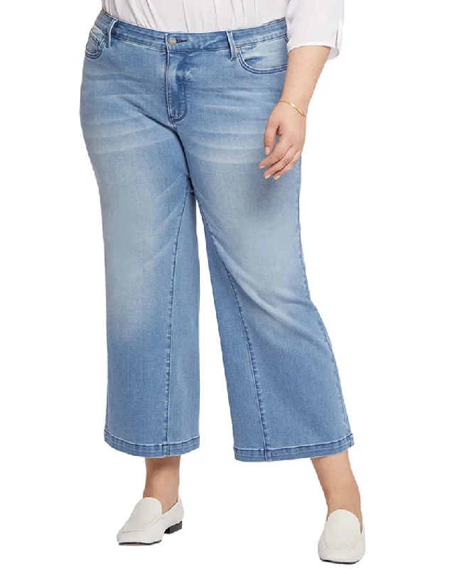 Nydj Plus Teresa Everly Wide Leg Jean Fashionable Raw Hemmed Jeans