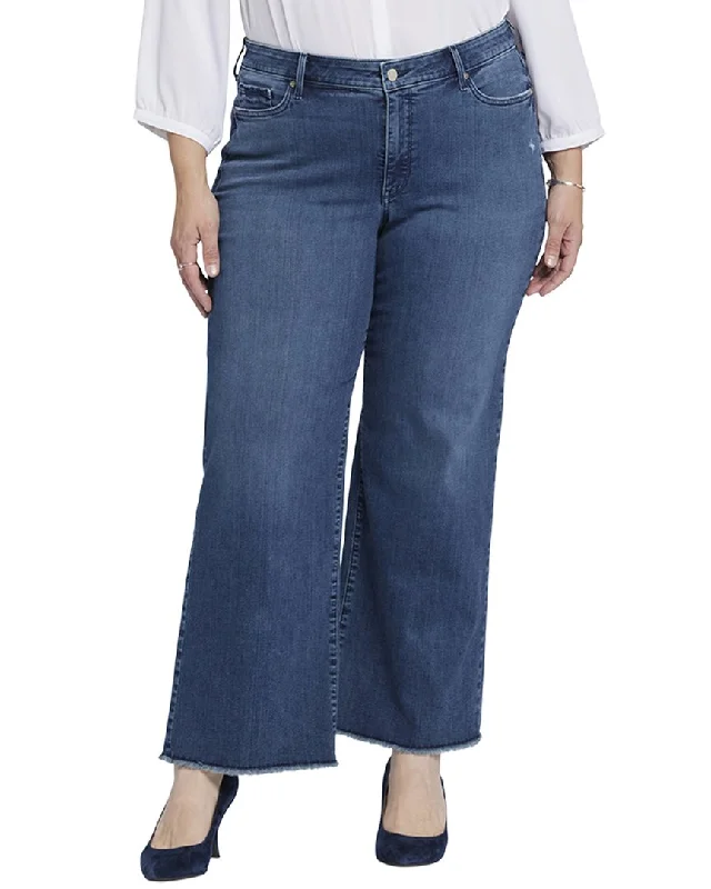 Nydj Plus Teresa Riverwalk Ankle Jean Chic Rip-Detail High-Waist Jeans