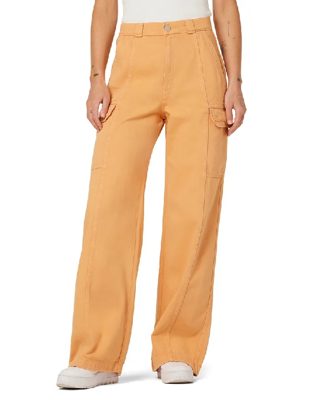 Hudson Jeans High-Rise Wide Leg Cargo Clay Jean Stylish Shredded Denim Jeans
