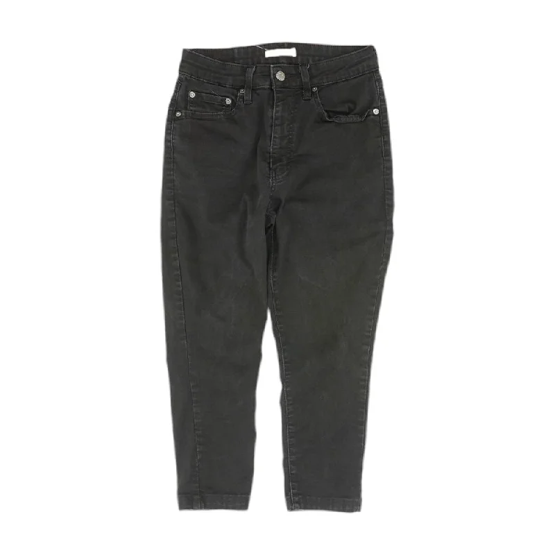 Black Solid High Rise Skinny Leg Jeans Comfortable Jogger Style Jeans