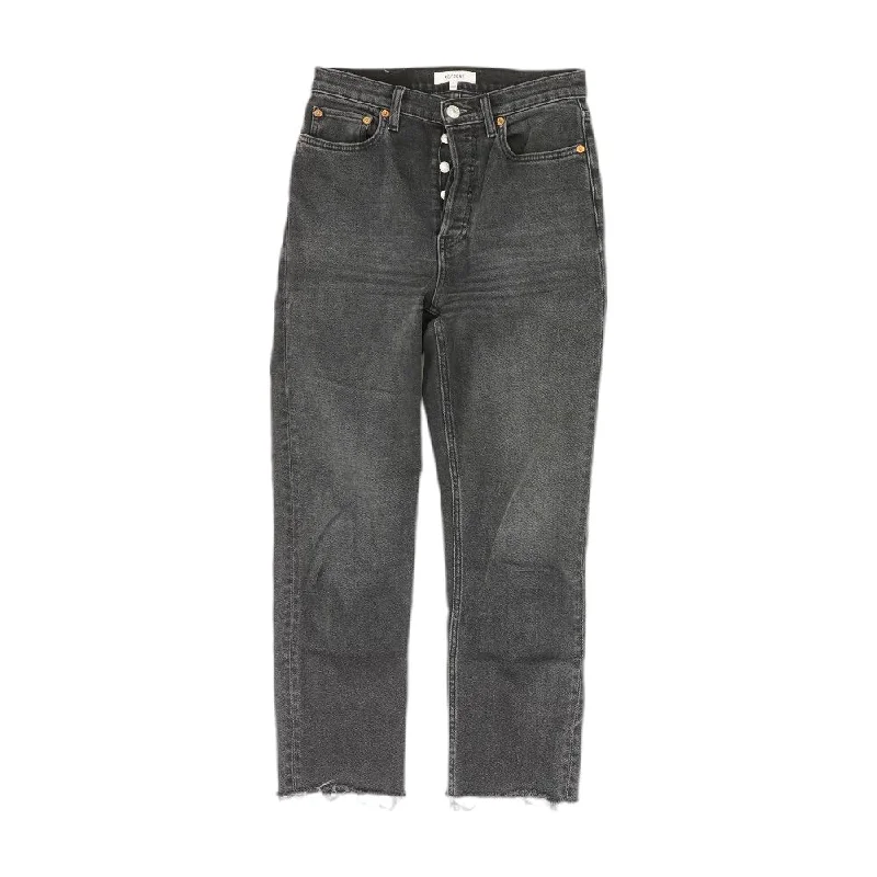 Black Solid Jeans Casual Wide-Legged Denim Jeans