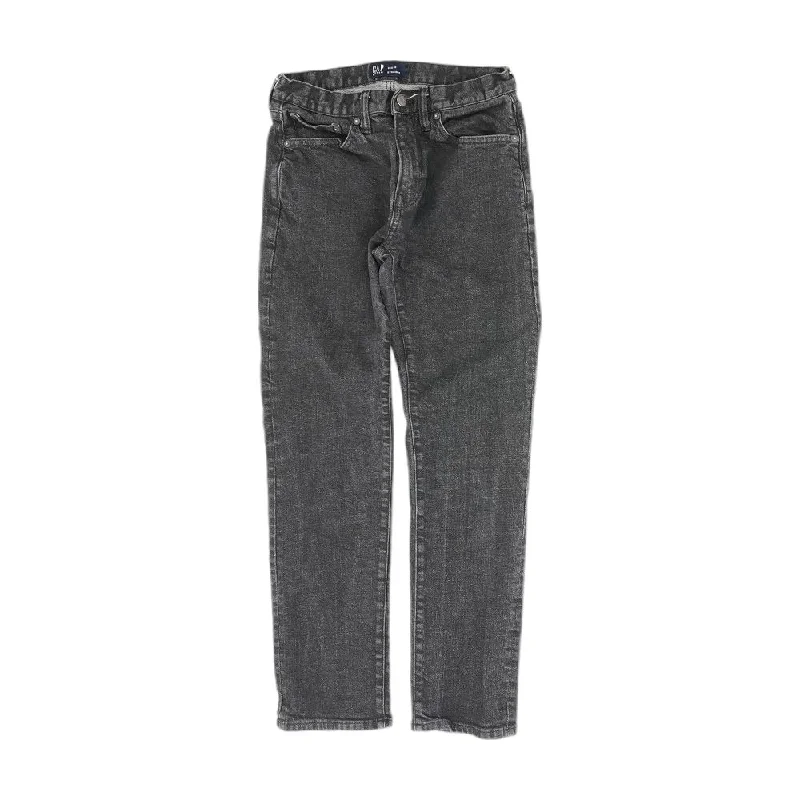 Black Solid Slim Jeans Chic Rolled Cuff Denim Jeans