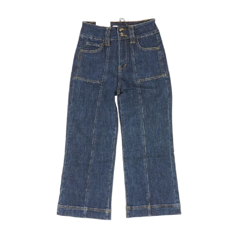Blue Solid High Rise Jeans Stylish Shredded Denim Jeans