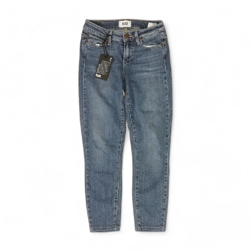 Blue Solid High Rise Straight Leg Jeans Comfortable Low-Rise Jeans