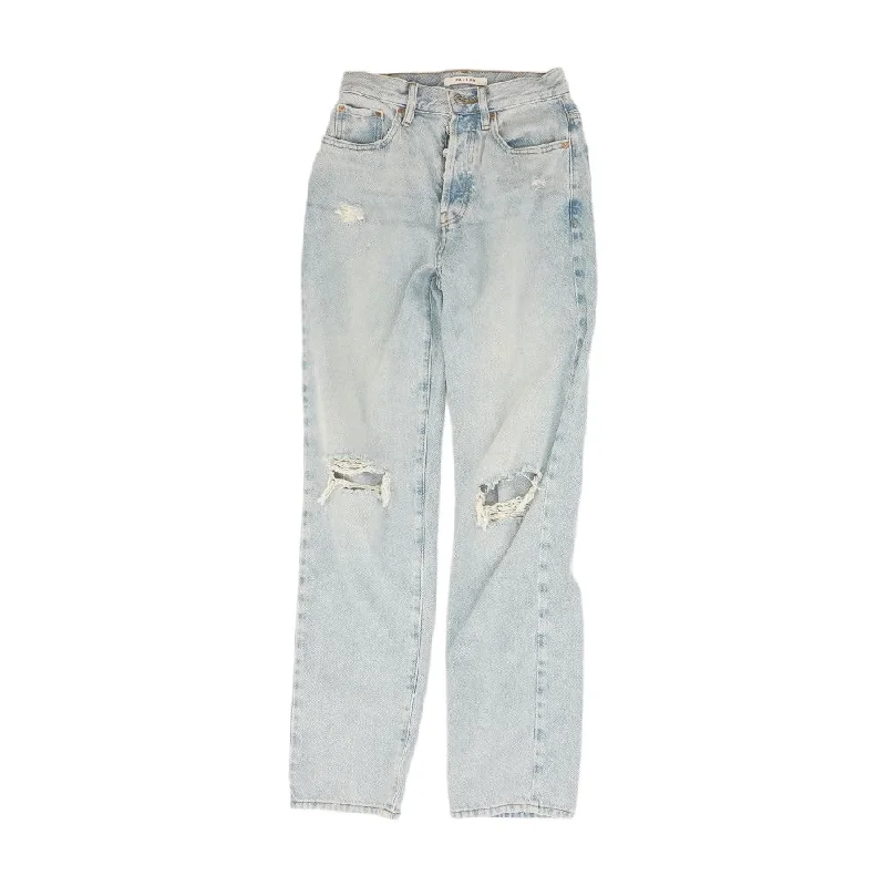 Blue Solid Jeans Fashionable Vintage Wash Jeans