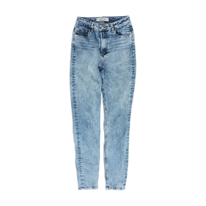 Blue Solid Jeans Trendy Patchwork Denim Jeans