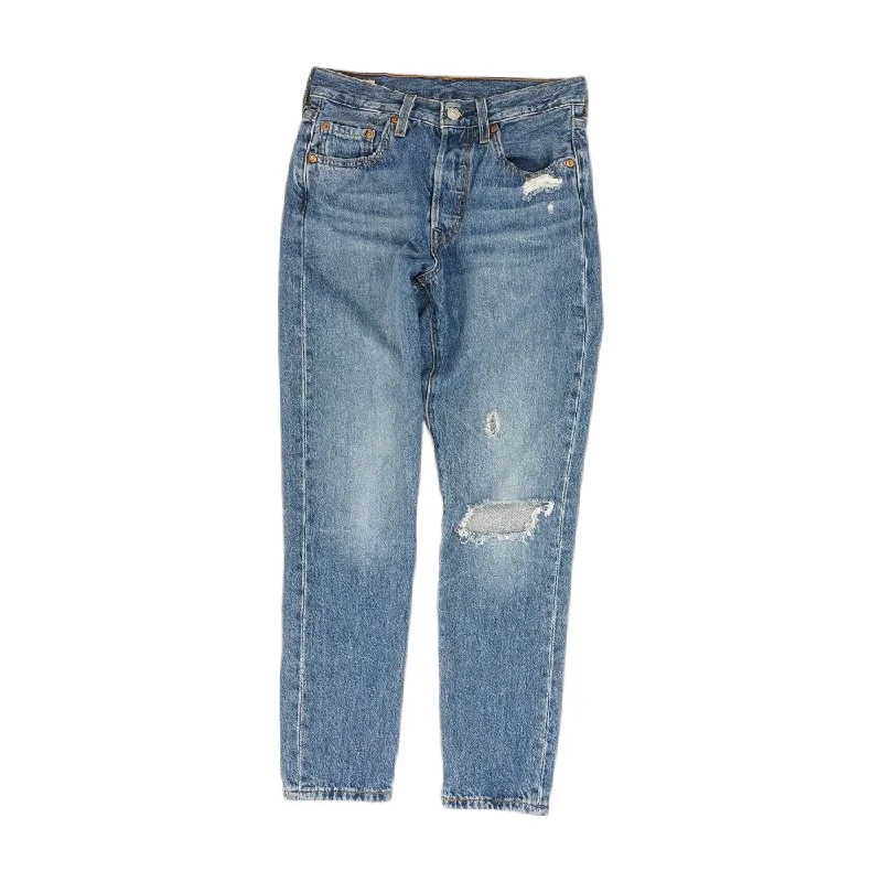 Blue Solid Jeans Stylish High-Rise Mom Jeans