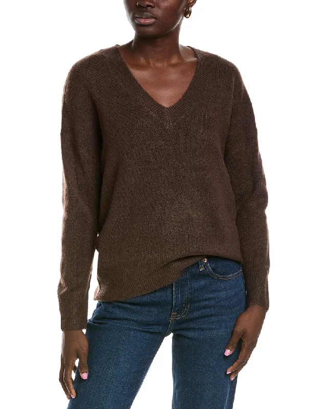 Brook + Lynn V-Neck Sweater Wool Fabric Cashmere Fabric Tweed Fabric