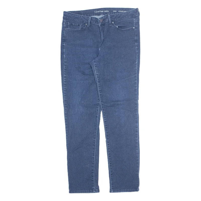 CALVIN KLEIN Jeans Blue Denim Slim Skinny Womens W30 L30 Stylish High-Waist Skinny Denim