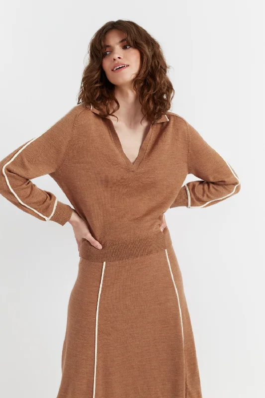 Camel Merino Jeanne Milano Sweater Casual Formal Business