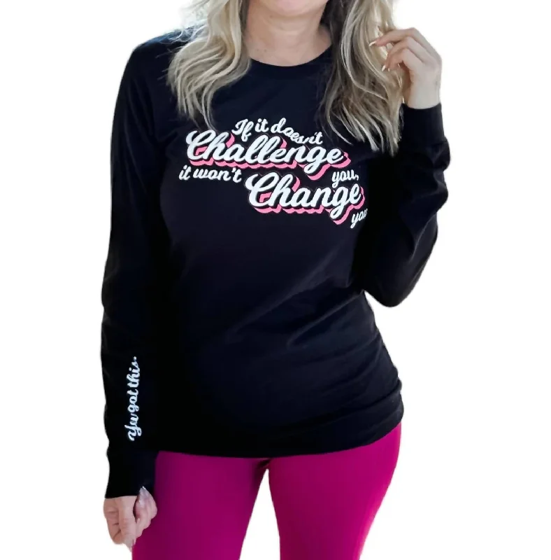 Challenge Sweater In Black Lace Blend Ribbed Blend Corduroy Blend