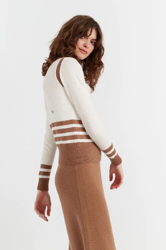 Cream Merino Ida Sweater Stretchy Elastic Breathable
