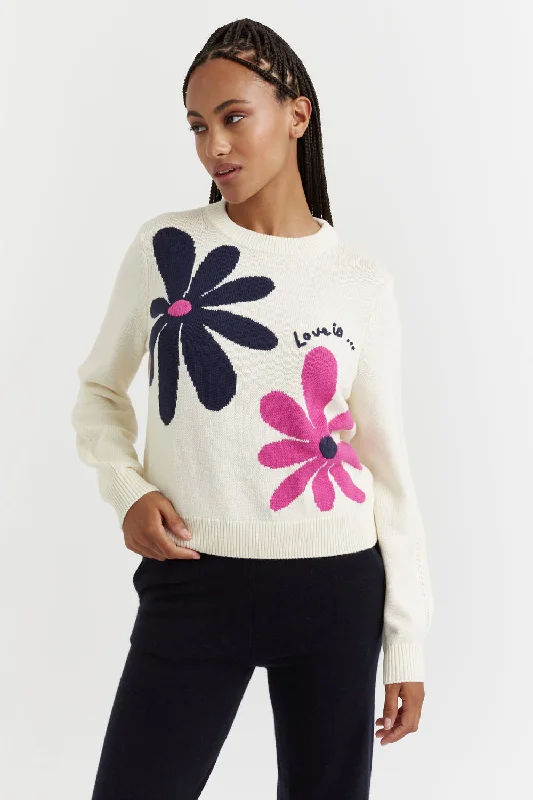 Cream Wool-Cashmere Love Is... Sweater Oversized Loose Flowy