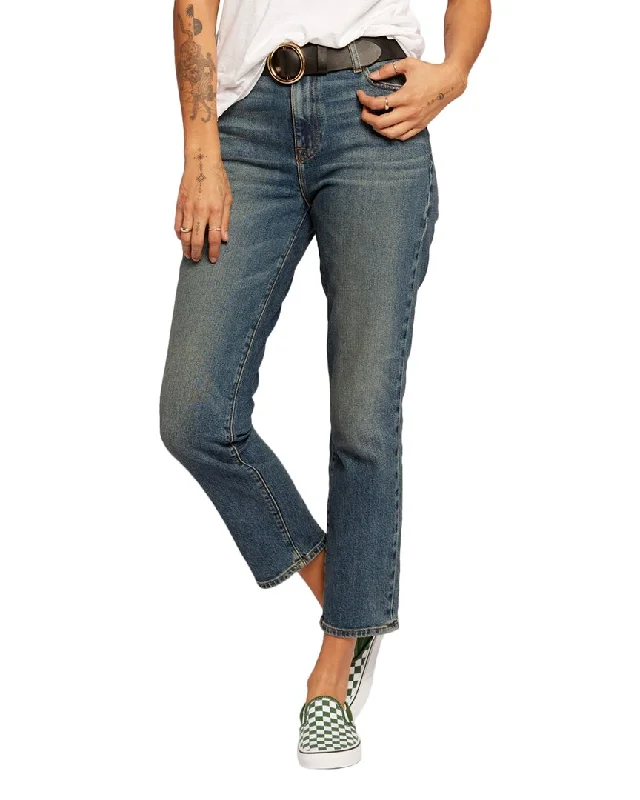 Current/Elliott The Mom Crescent Straight Leg Jean Comfortable Faded High-Rise Jeans Current/Elliott The Mom Crescent Straight Leg Jean Comfortable Faded High-Rise Jeans