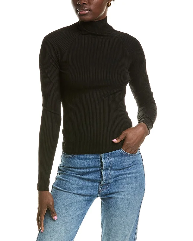 Enza Costa Twist-Back Sweater Open Front Closed Front Wrap Front