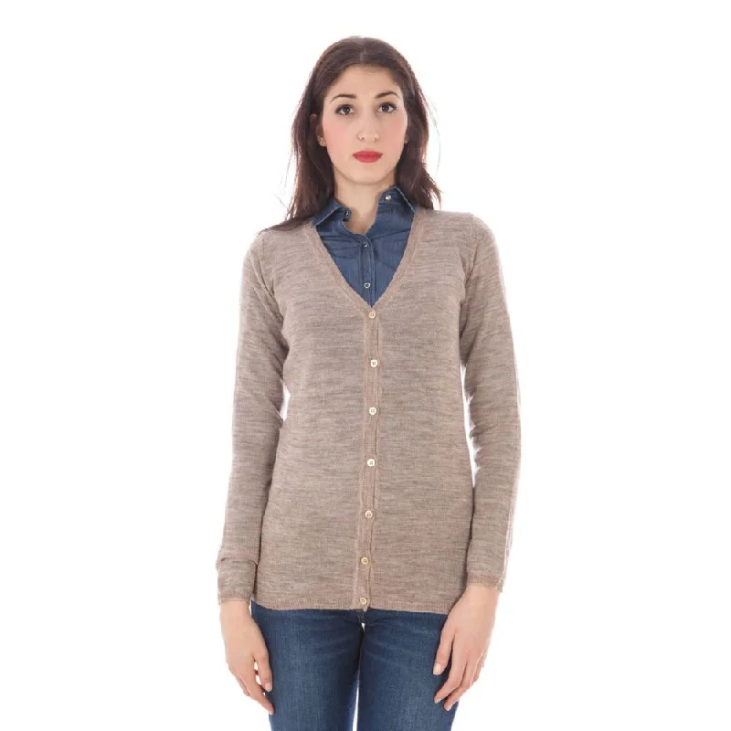 F Perry  Wool Women's Sweater Welt Pockets Slit Pockets Flap Pockets