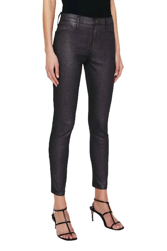 Farrah Coated Skinny Ankle Jean In Luminous Grey Fashionable Straight Fit Denim