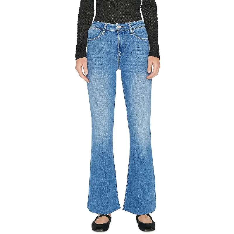 FRAME Womens Flared High Rise Flared Jeans Stylish Plus Size Denim Jeans