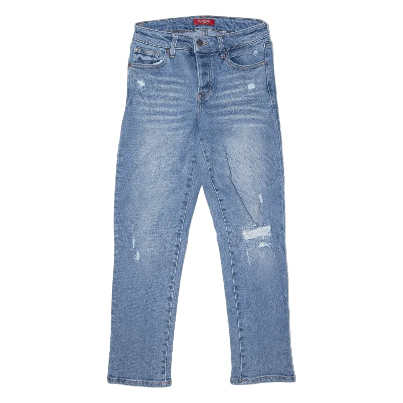 GUESS Distressed Jeans Blue Denim Slim Skinny Stone Wash Womens W28 L26 Chic Double Waistband Jeans GUESS Distressed Jeans Blue Denim Slim Skinny Stone Wash Womens W28 L26 Chic Double Waistband Jeans