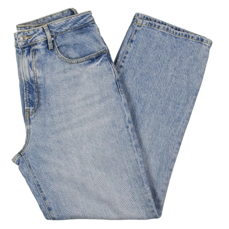 Guess Womens Melrose Denim Light Wash Straight Leg Jeans Stylish High-Waisted Denim