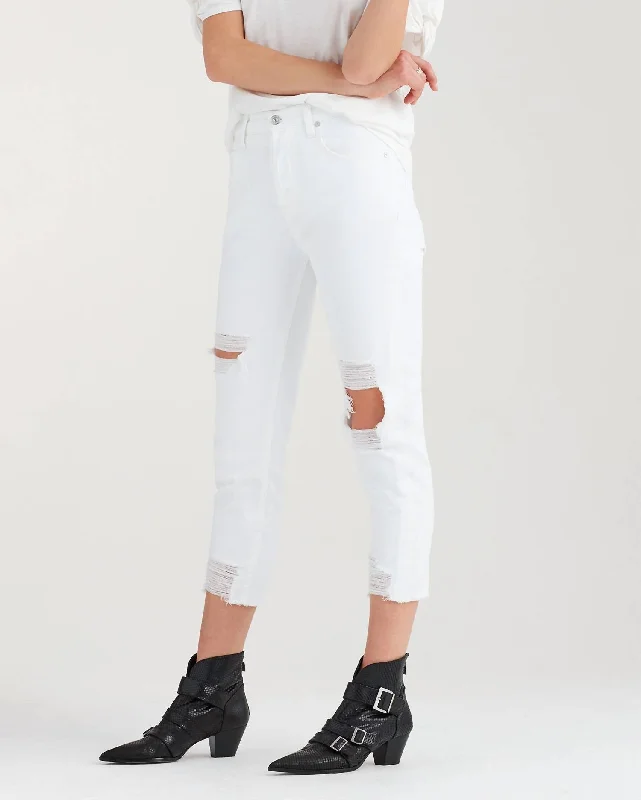 High Waist Josefina Jean In White Fashion Elegant Tapered Leg Denim