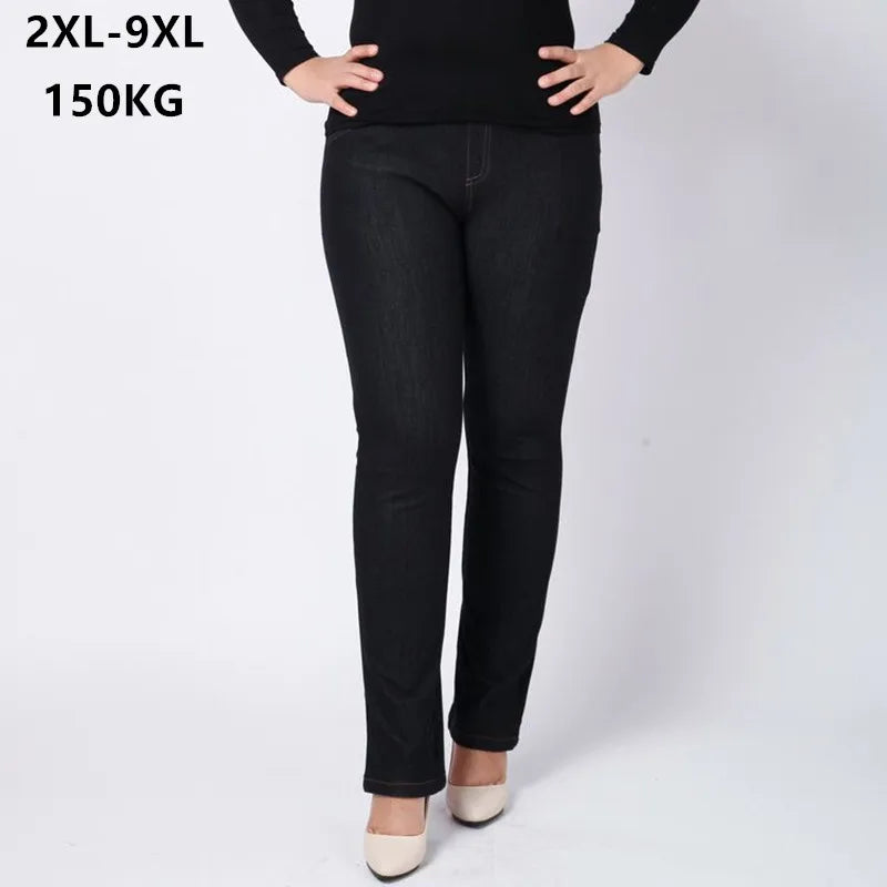 High Waisted Slim Fit Jeans Female Stretched Plus Size Trousers Cozy Relaxed Fit Jeans High Waisted Slim Fit Jeans Female Stretched Plus Size Trousers Cozy Relaxed Fit Jeans