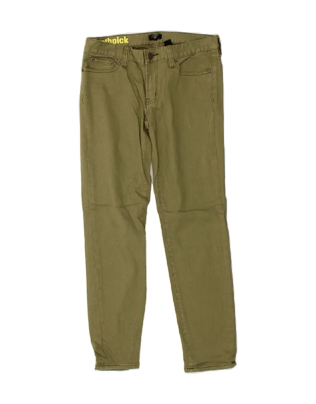 J. CREW Womens Slim Jeans W28 L28 Khaki Cotton Comfortable Jogger Style Jeans