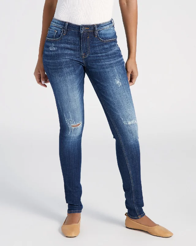 Distressed Jagger Skinny Jeans Fashionable Vintage Wash Jeans