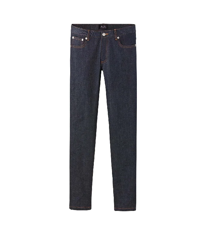 Jean Etroit Court Elegant Raw Hem Jeans
