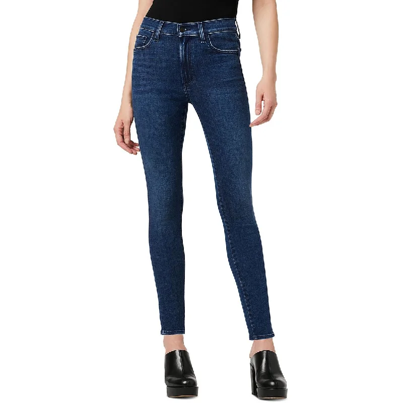 Joe's Womens High Rise Skinny Straight Leg Jeans Fashionable Raw Edge Jeans