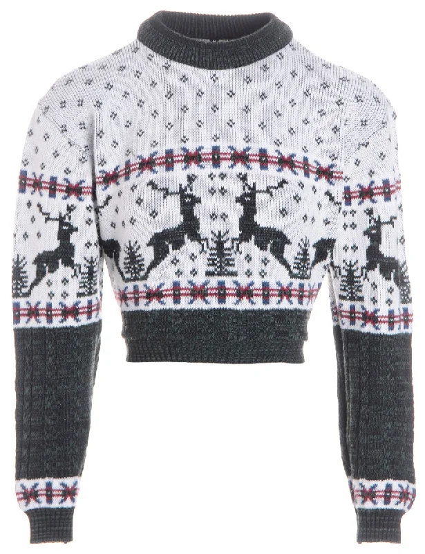 Label 80s Graphic Pattern Jumper Lightweight Heavyweight Midweight