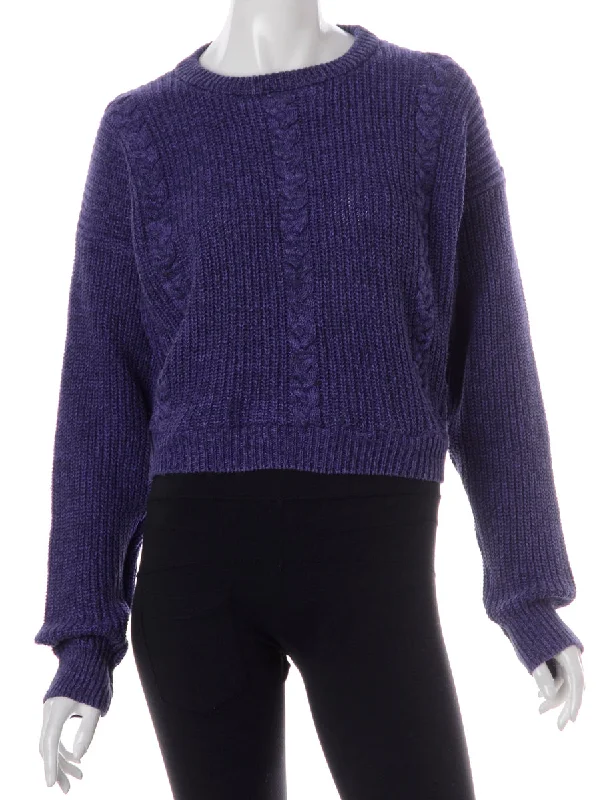 Label Alice Cropped Plain Knitted Jumper High Neck Crew Neck V-Neck