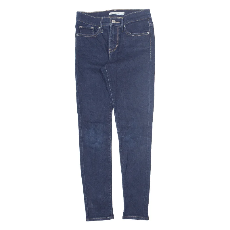 LEVI'S 311 Shaping Jeans Blue Denim Slim Skinny Womens W25 L28 Fashionable Raw Hemmed Jeans