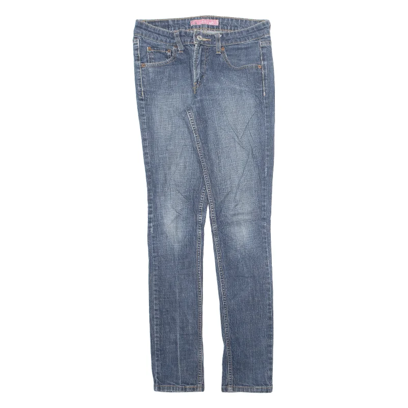 LEVI'S 518 Jeans Blue Denim Slim Skinny Stone Wash Womens W28 L32 Fashionable Frayed Hem Denim LEVI'S 518 Jeans Blue Denim Slim Skinny Stone Wash Womens W28 L32 Fashionable Frayed Hem Denim