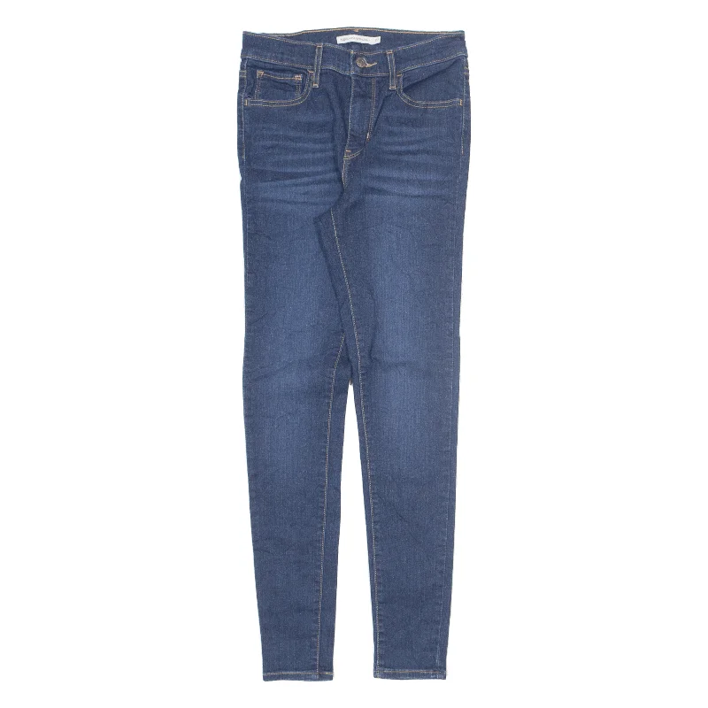 LEVI'S 720 High Rise Jeans Blue Denim Slim Skinny Stone Wash Womens W27 L30 Comfortable Folded Hem Jeans LEVI'S 720 High Rise Jeans Blue Denim Slim Skinny Stone Wash Womens W27 L30 Comfortable Folded Hem Jeans