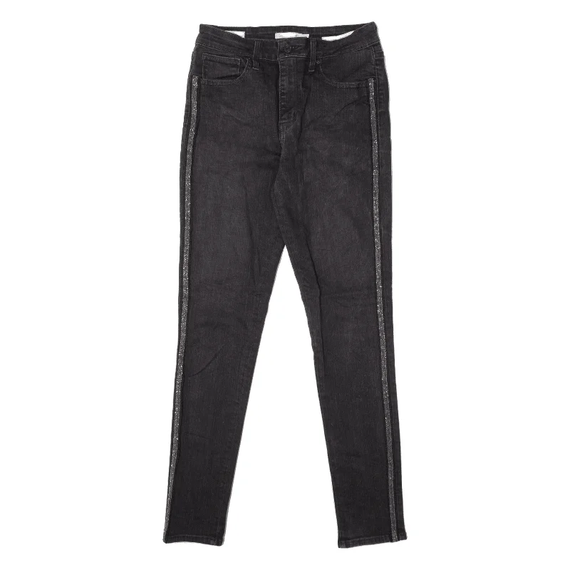 LEVI'S 721 High Rise Big E Jeans Black Denim Slim Skinny Womens W29 L30 Stylish Acid-Wash Jeans LEVI'S 721 High Rise Big E Jeans Black Denim Slim Skinny Womens W29 L30 Stylish Acid-Wash Jeans