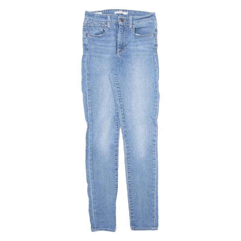 LEVI'S 721 High Rise BIG E Jeans Blue Denim Slim Skinny Stone Wash Womens W25 L30 Fashionable Frayed Hem Denim LEVI'S 721 High Rise BIG E Jeans Blue Denim Slim Skinny Stone Wash Womens W25 L30 Fashionable Frayed Hem Denim