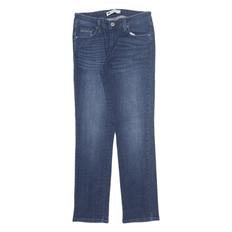 LEVI'S Mid Rise Jeans Blue Denim Regular Skinny Stone Wash Womens W27 L29 Comfortable Low-Rise Jeans