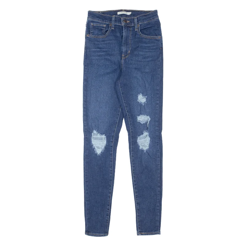 LEVI'S Mile High Distressed Jeans Blue Denim Slim Skinny Womens W24 L30 Casual High-Waisted Bootcut Jeans LEVI'S Mile High Distressed Jeans Blue Denim Slim Skinny Womens W24 L30 Casual High-Waisted Bootcut Jeans