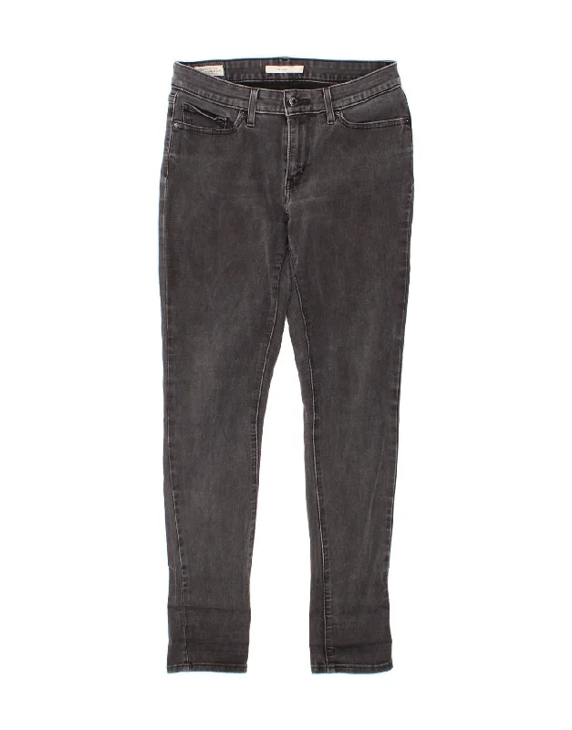 LEVI'S Womens 711 Skinny Jeans W28 L29 Grey Cotton Chic Dark-Wash Skinny Jeans