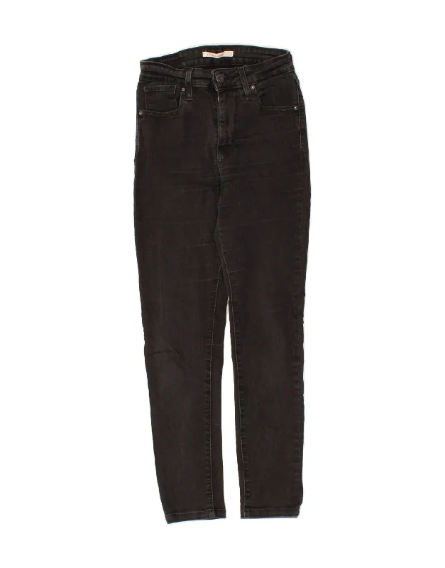 LEVI'S Womens 721 High Rise Skinny Jeans W25 L27 Black Classic Slim Fit Jeans