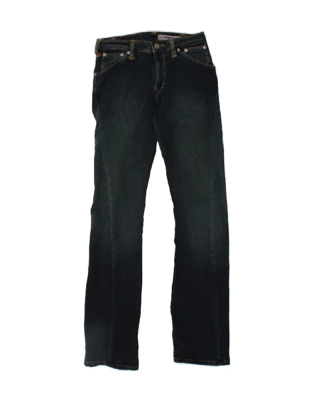 LEVI'S Womens Engineered Straight Jeans W29 L33 Navy Blue Cotton Chic Dark-Wash Skinny Jeans