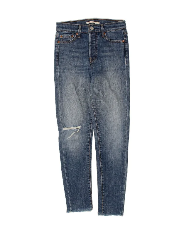 LEVI'S Womens Wedgie Distressed Skinny Jeans W25 L25 Blue Cotton Trendy Vintage Denim Jeans LEVI'S Womens Wedgie Distressed Skinny Jeans W25 L25 Blue Cotton Trendy Vintage Denim Jeans