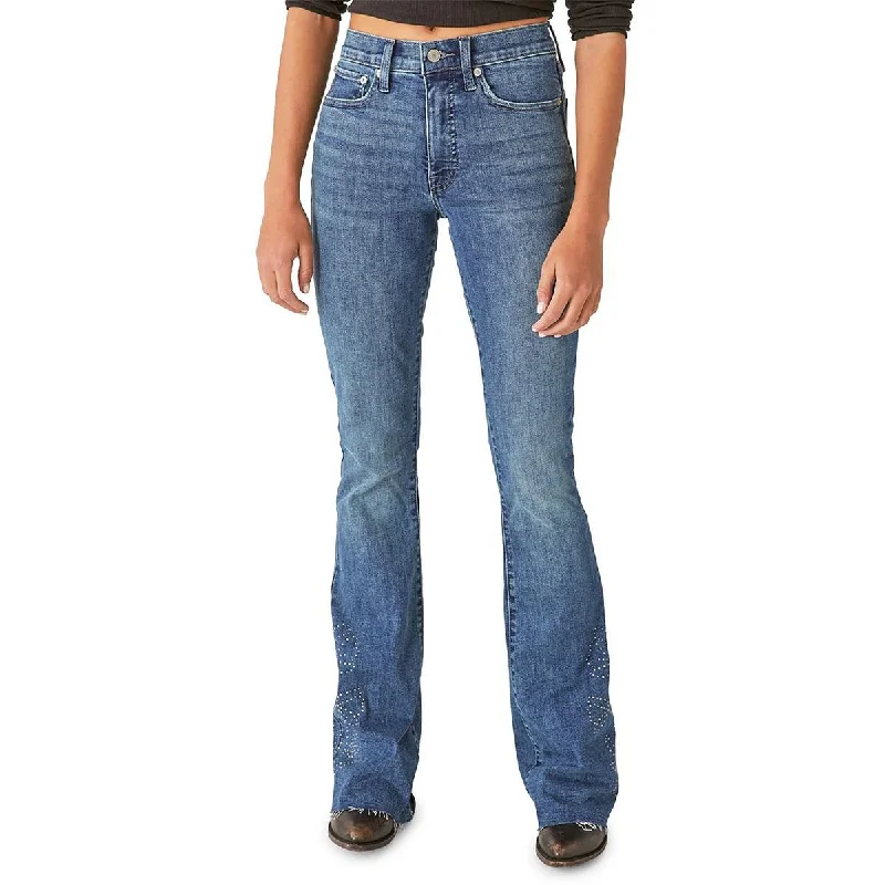 Lucky Legend Womens Stevie High-Rise Medium Wash Flare Jeans Fashionable Jeggings Style Jeans