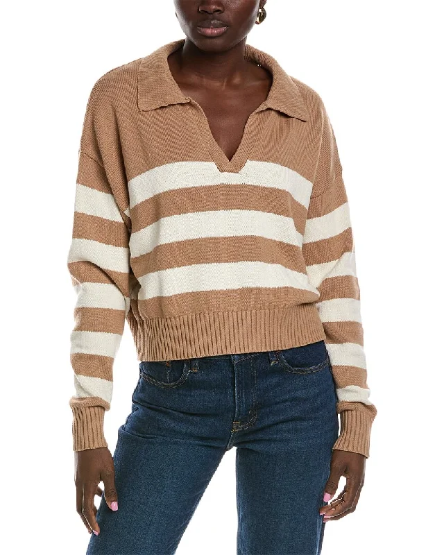 Lyra & Co V-Neck Sweater Zippered Buttoned Snapped