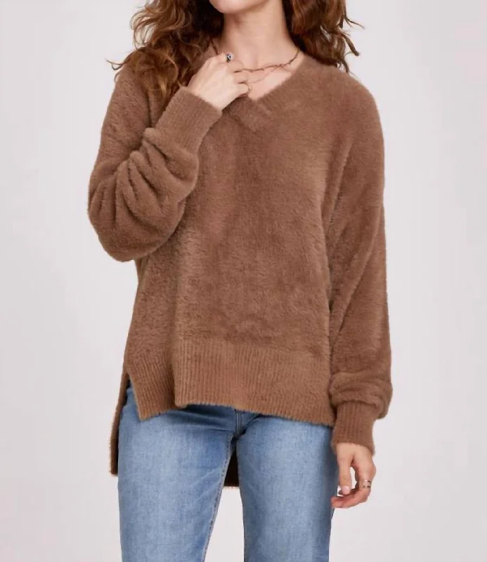 Marni Cozy Sweater In Walnut Iron Safe Non-Iron Wrinkle Free