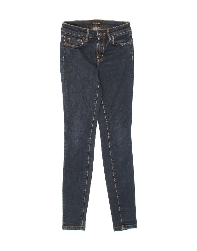 MASSIMO DUTTI Womens Skinny Jeans EU 34 2XS W24 L29 Blue Classic Button Fly Jeans