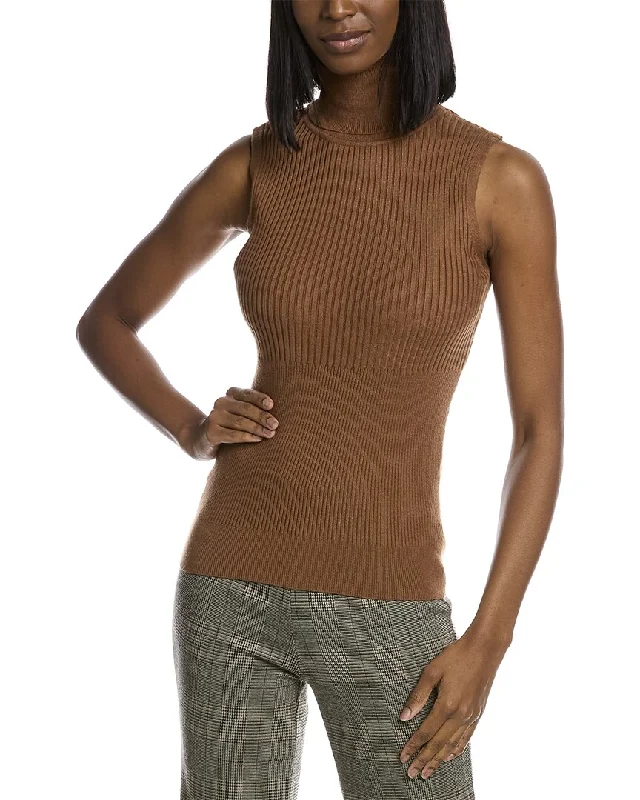 Max Studio Ribbed Sweater Solid Print Embellished